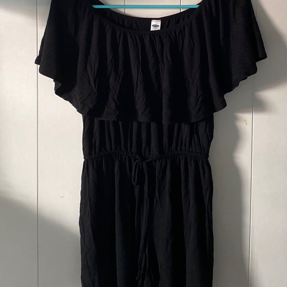 Old Navy | Black off the shoulder romper with tie